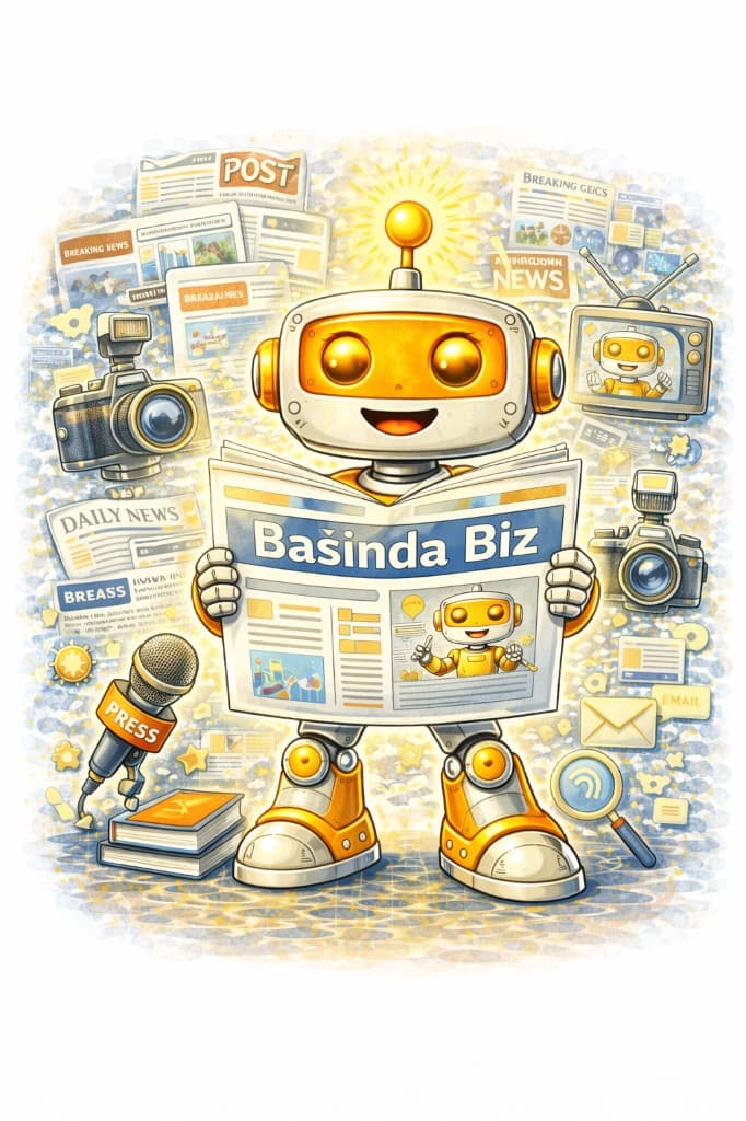 Basında Biz: basın ve dijital medya temalı SEOART maskot illüstrasyonu