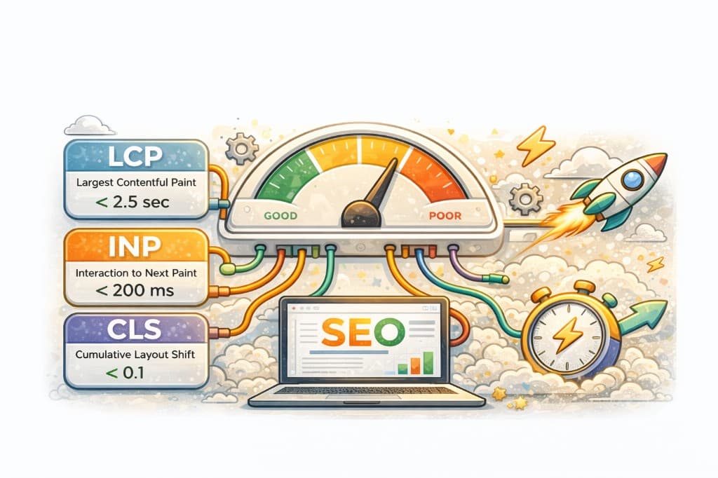 Core Web Vitals performans illüstrasyonu