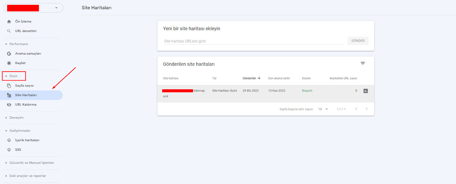 Oluşturulan Sitemap Dosyasını Google’a Bildirme