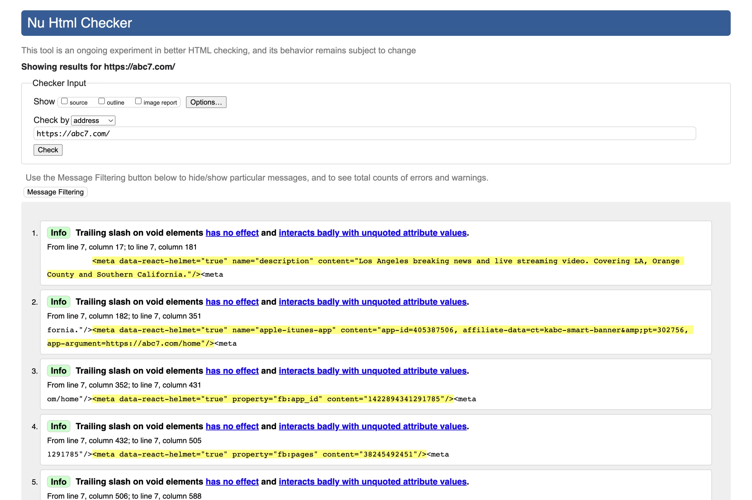 W3C Validator doğrulama sonucu.