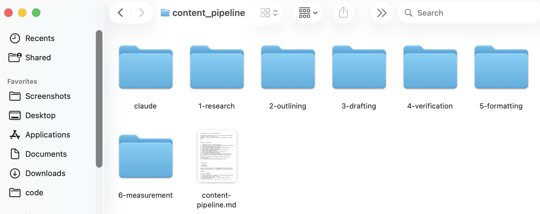 content-pipeline klasör yapısını gösteren dosya gezgini ekran görüntüsü