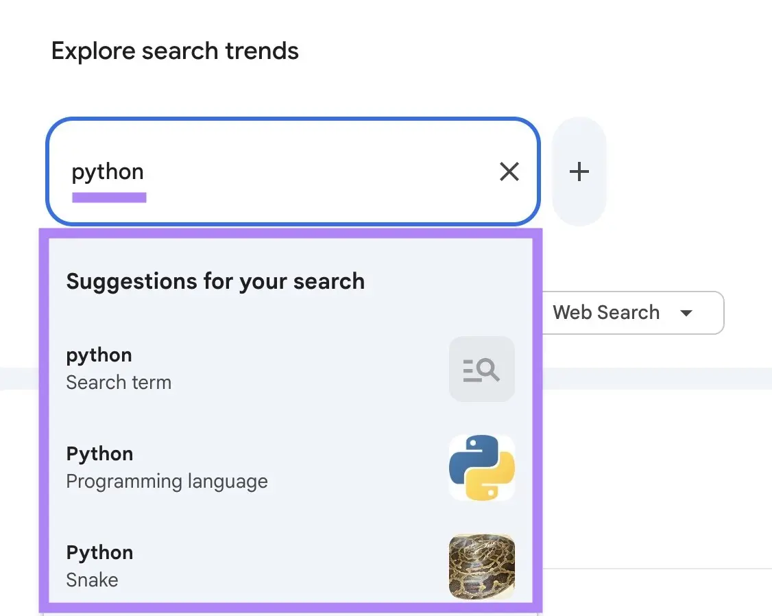 Python, arama türü veya konu seçenek açılır