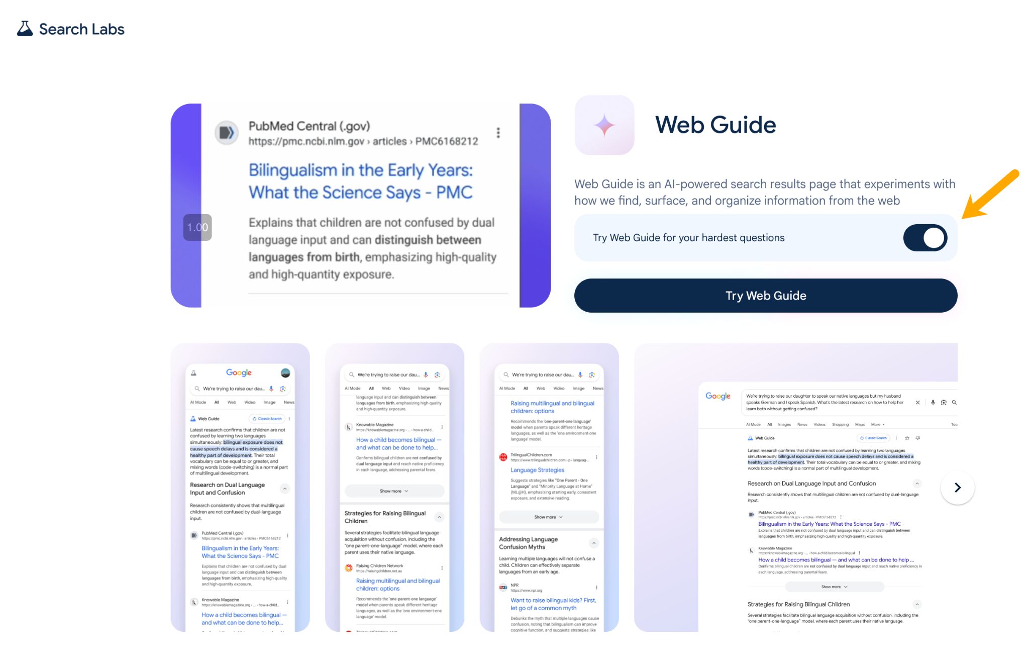 Web Guide deney açma ve örnek mobil ekranlar
