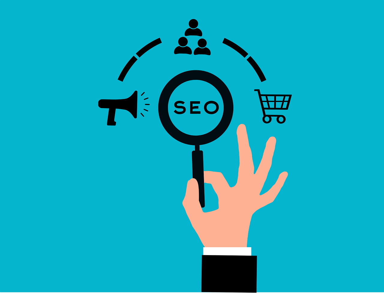 SEO çalışması ve arama motoru optimizasyonu görseli.