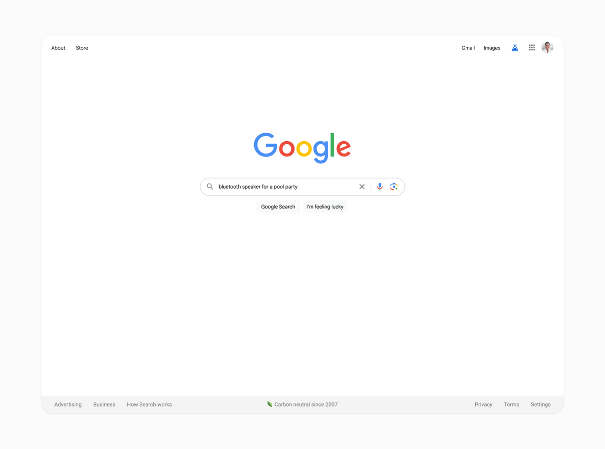 Google AI ve üretken arama kavramını simgeleyen animasyon.